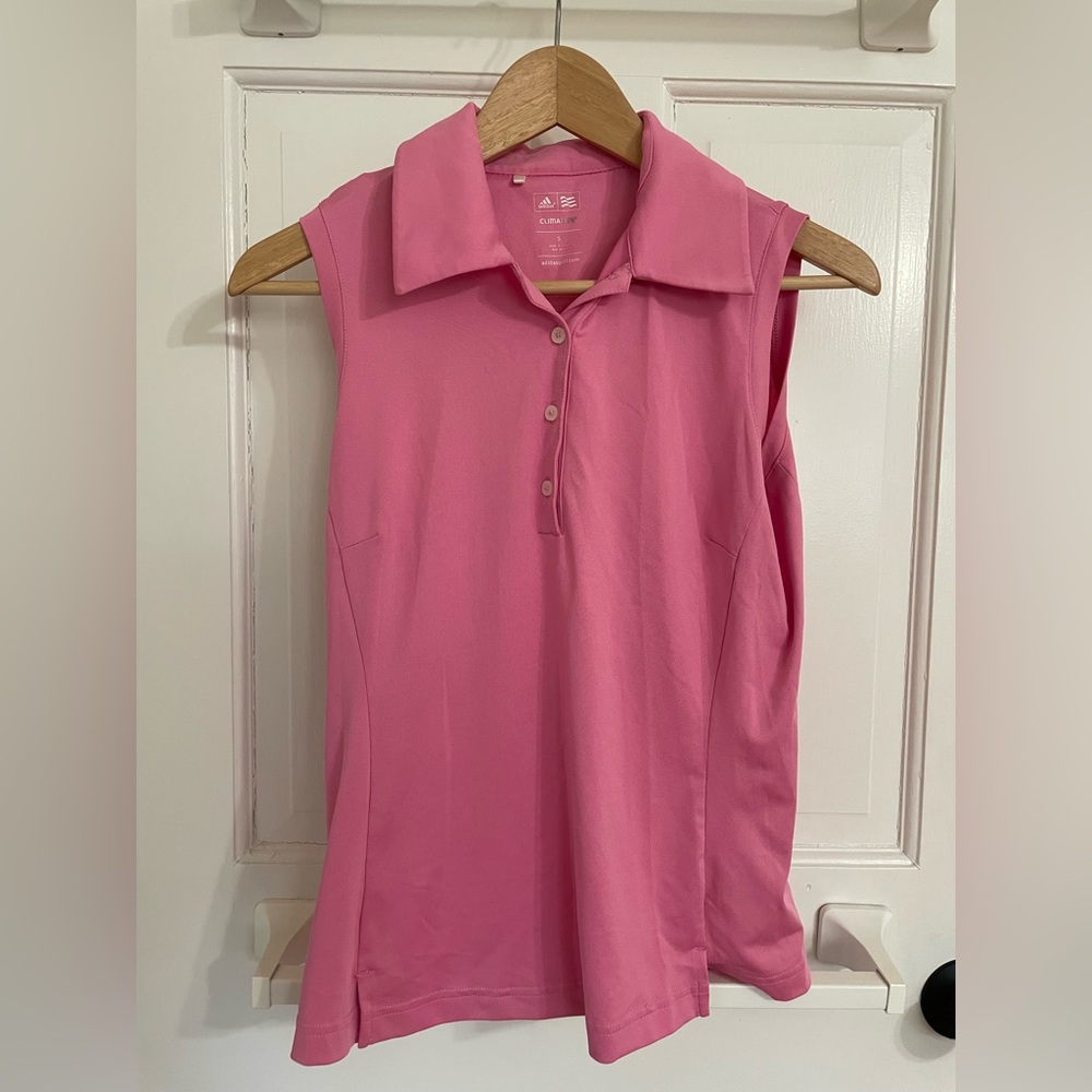Adidas Pink Sleeveless Golf Shirt